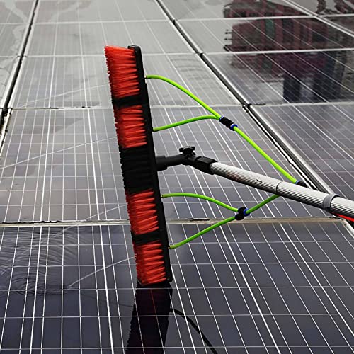 Cepillo para Limpiar Cristales Kit de Poste telescópico para Suministro de Agua doméstico Cepillo Giratorio para Paneles solares Paneles solares fotovoltaicos, Poste par