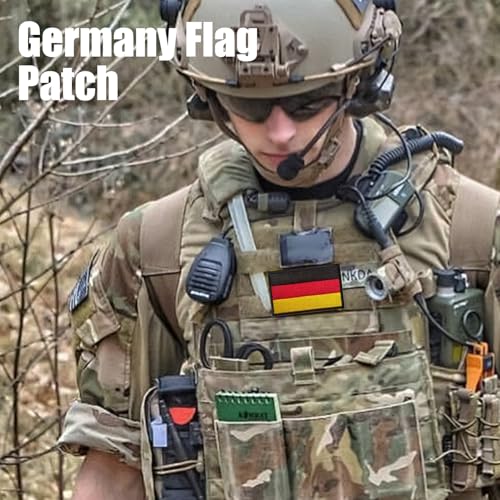 2 Stück Deutschland Flaggen Patch Gestickt Abzeichen,Patches Klett Militär,5x8 cm,Patriot-Klettverschluss-Abzeichen Für Kleidung Rucksäcke Uniformen Westen Hundegeschirre Militärische Outdoor-Jacken