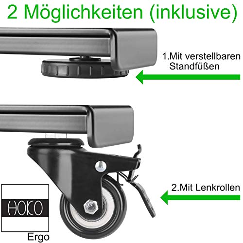 HOKO® Ergo-Work-tafel in hoogte verstelbaar bureau, tafelpoten Basic grijs, handmatig verstelbaar, voor tafelbladen… - Afbeelding 5