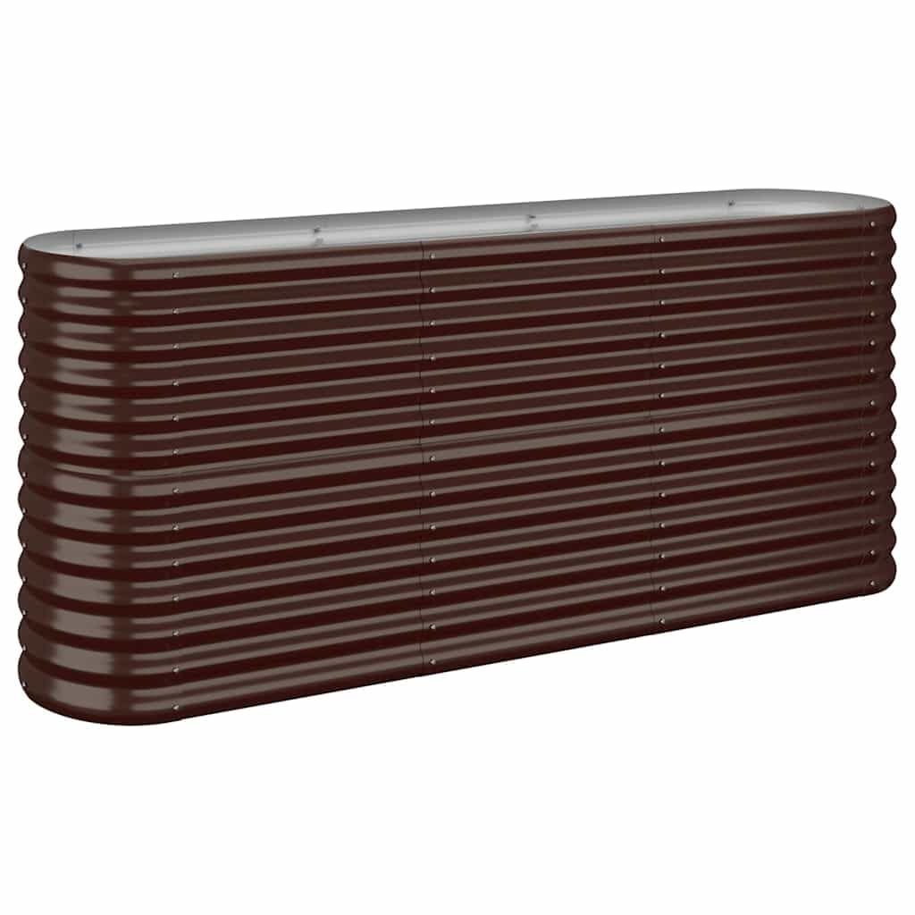 Fioriera Orto da Esterno Letto Alto da Giardino Acciaio Zincato Marrone, Vaso per Fiori per Coltivare Piante Grasse in Giardino Terrazza Balcone L31H88951