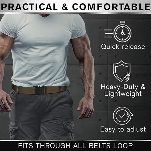 Image of TECEUM Tactical Belt - Heavy-Duty & Quick Release - Military, Work, Rigger, Duty & Utility Belt for Men