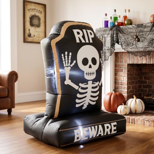 4FT Halloween Inflatables Skeleton Tombstone Blow up Yard Party Decoration - image 5