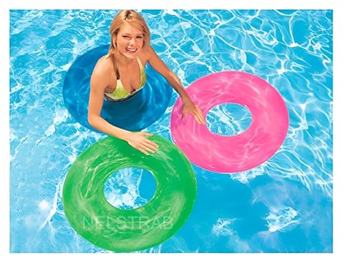 Image of Adult Swimming Ring Inflatable Pool Float, Multi Color, 30 inch