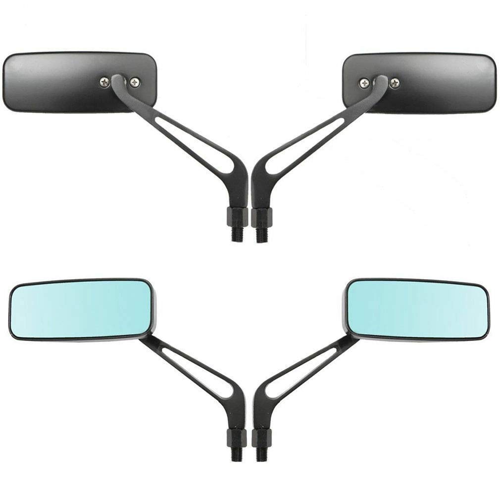 Maso Universele stuurspiegel, rechthoekig, 8 mm/10 mm, zwart, 2 stuks