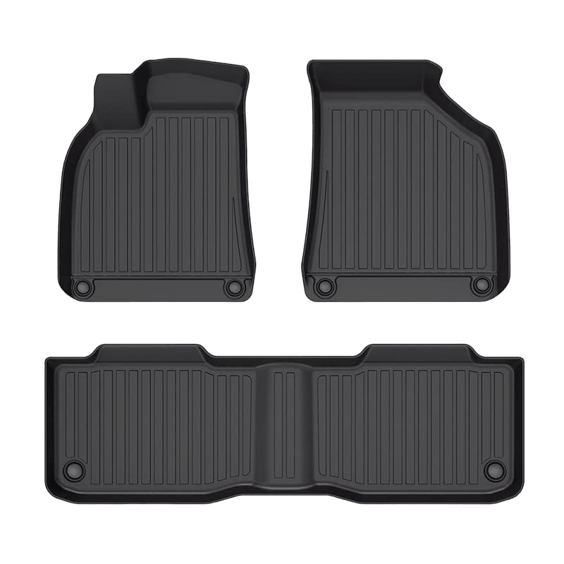 for Lucid Air 2022-2025 Models (Touring/Pure no Anchor Posts ONLY) - Custom Car Mats - Maximum Coverage, All Weather, Laser Measured - This Full Set Includes 1st and 2nd Rows