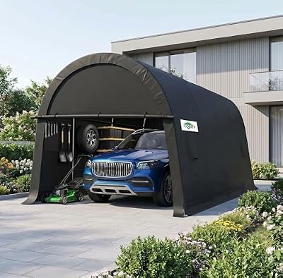 COBIZI Carport Canopy 12x20 Heavy Duty Portable Garage, All-Season Portable Car Ports & Outdoor Storage Shed, Galvanized Frame Vehicle Shelter with Removable Doors and Vents