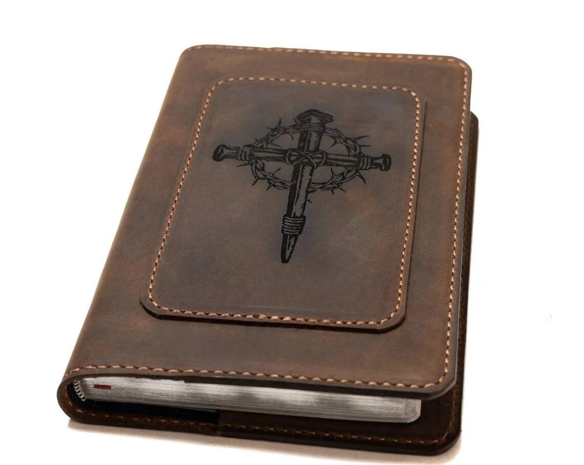Genuine Leather KJV Large Print Bible. Option to Laser engrave name, initials or logo. Personalized Gift for Wedding, Baptism, Graduation or Birthday. Handmade in the USA. - Image 4