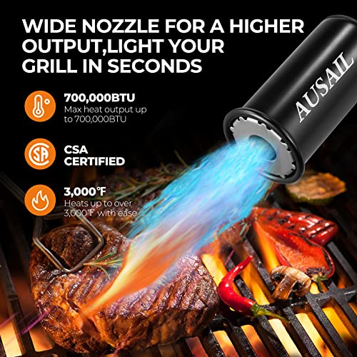 Kitchen Torch,Cooking Propane Blow Torch Lighter,700,000Btu Flamethrower Fire Gun,Food Culinary Torch With Safety Lock,Campfire Starter Grill Torch,Bbq Torch For Steak & Creme Brulee #TOP5
