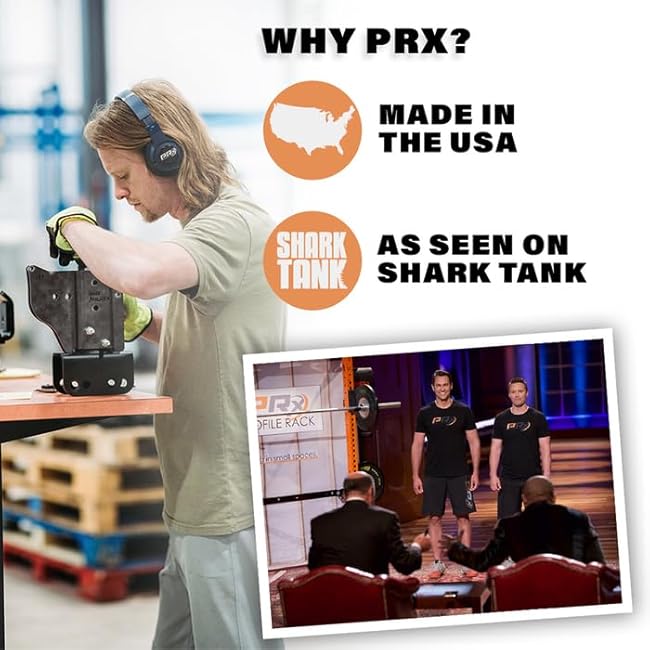 PRx Performance Squat Rack Mounted Olympic Barbell Storage Hanging USA Made Steel Barbell Holder for 3x3 Uprights with 5/8 Holes, Vertical Squat Rack Attachment