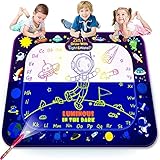 Aqua Doodle Kinderspielzeug ab 3 Jahre 120*90 XXL Leuchtend Aqua Magic Doodle Mmatte mit Aqua Doodle Stift Montessori Spielzeug Kinderspielzeug ab 3 4 5 6 7 Jahre Junge Weihnachtsgeschenke für Mädchen
