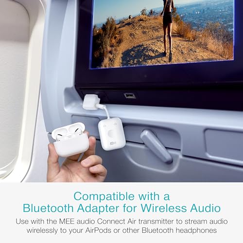Image of MEE Audio Airplane Headphone Adapter for in-Flight Entertainment Systems - Dual 3.5mm Male to 3.5mm Female - Works with Headphones, Headsets, and Bluetooth Adapters (2 Pack), White