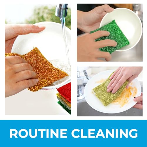 Image of Luan Hue - 4 PCS Scrub Pads, 2.7 inch x 3.5 inch x 2,7 inch Scrub Pads for Cleaning Kitchen, Bathroom, and Household, Non-Scratch, Reusable, Multi-Surface Scrub Pads, Dishwasher Safe for Non-Stick Cookware