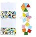 800 Pieces Mixed Color Mosaic Tiles Mosaic Glass Pieces with Organizing Container for Home Decoration or DIY Crafts, Square,Triangle, rhombus, Aunifun