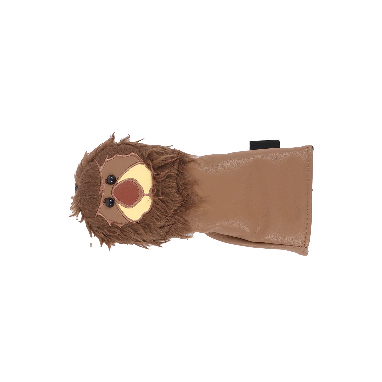 Golfschläger-Kopfbedeckungen, Löwe, Cartoon-Tier-Design, wasserdichter PU-Stoff, Dicker Plüsch, 4-teiliges Set für Fahrer, Fairway-Holz, Hybridschläger, braun