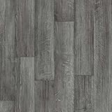 Vinyl Flooring Wood Oak Plank Effect Easy DIY Vinyl Flooring Roll | Non-Slip Easy Clean Waterproof Lino Vinyl Floor | Living Dining Room, Lounge, Hallway Flooring (Black Oak, 2m x 3m)