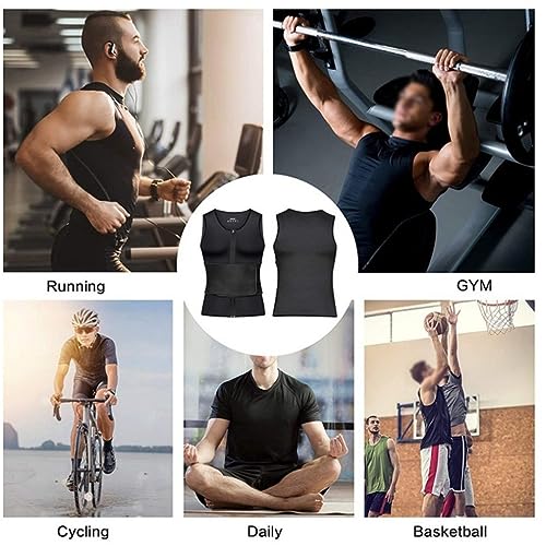 Men Body Shaper Slimming Vest Zipper Open Bust Compression Shirt Tummy Control Underwear Breathable 6