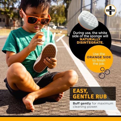 Sneakerasers 10_COUNT Instant Sole And Sneaker Cleaner, Premium, Disposable, Dual-Sided Sponge For Cleaning & Whitening Shoe Soles  thumb #3
