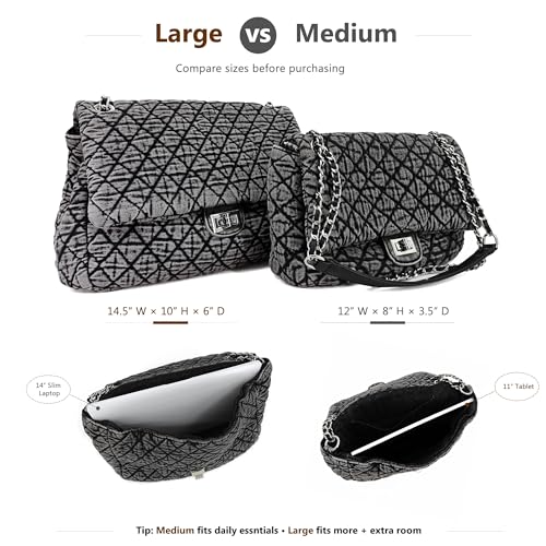 Bolso bandolera matelassé de denim con cadena plata vintage miniatura 3
