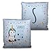 LolaPix Cojín bebé Personalizado. Regalo bebé. Regalo Personalizado con Nombre. Fecha/Inicial. Cojín con Relleno Incluido. Varios diseños. Natalicio Unicornio Azul