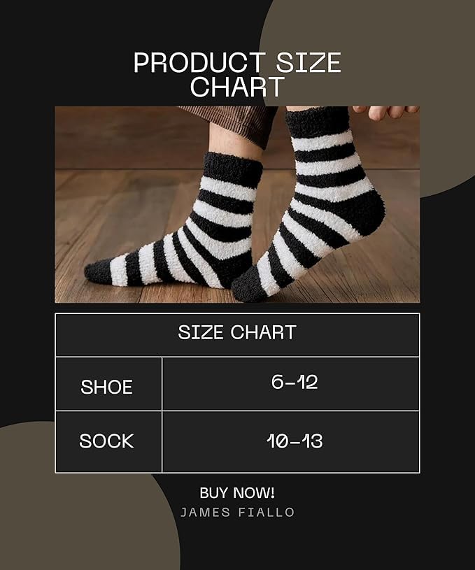 JAMES FIALLO Men’s 3-Pairs Cozy Fuzzy Socks Warm Winter Soft Fluffy Sleep Cabin Slipper Socks (Size 10-13)2