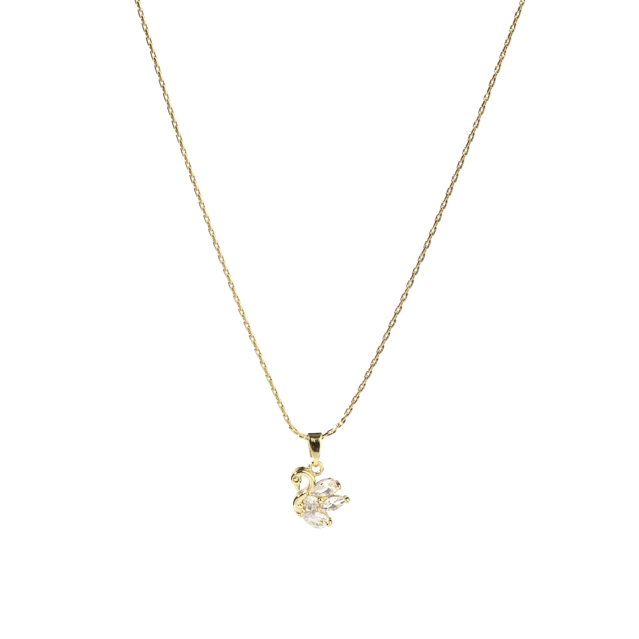 SALTY Studded Gold Swan Necklace for Women & Girls | Neck Chain | Locket | Necklace | Fancy & Stylish | Aesthetic Jewellery | Everyday Accessories (B0DCSBJCYD) Amazon Price History, Amazon Price Tracker