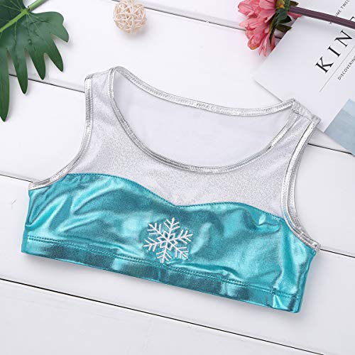 Image of Agoky Kids Girls 2PCS Sports Outfits Ballet Gym Sequins Mermaid Tank Top Shorts Set Tankini Swimwear Gymnastics Tracksuit