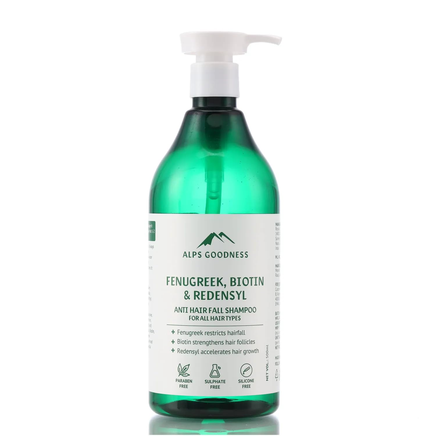 Alps Goodness Fenugreek, Biotin & Redensyl Anti Hairfall Shampoo for All Hair Types (500 ml) | Sulphate Free, Silicone Free, Paraben Free | Gentle & Mild Cleansing Shampoo| Vegan | Hairfall Control Shampoo-image-27