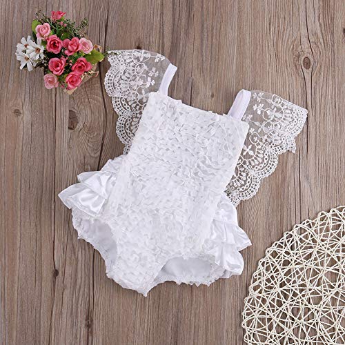 Mlpeerw Newborn Baby Girl Cake Smash Outfit One Piece Lace Sleeveless Backless Tutu Bodysuit Romper Clothes 3-6 Months thumb #2