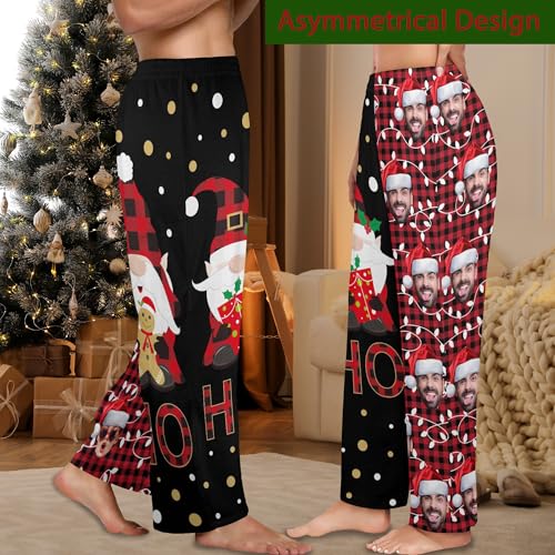 D-Story Custom Face Christmas Pajama Bottoms Men Women Personalized Sleepwear Pants Xmas Party Gift for Couple Family Friend2