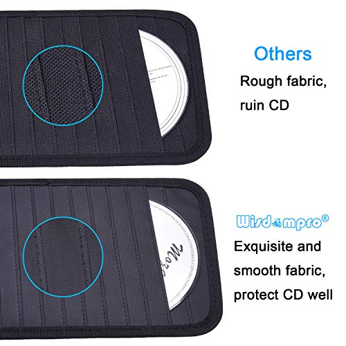 image for Car CD Case Holder, Wisdompro Vehicle Sun Visor Organizer for Cars wit