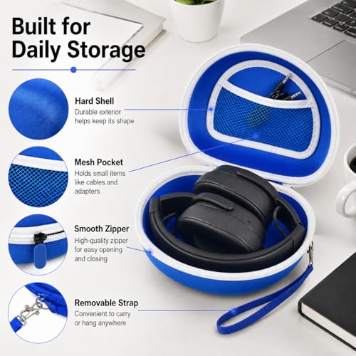Image of Headphone Case for Skullcandy Crusher /Hesh /Evo, for JLab JBuds Lux ANC | for TOZO HT3 /HT2 Wireless Over-Ear Bluetooth Earphones, Travel Carrying, Daily Commute /Gym /Outdoor Use, Hard Box Only