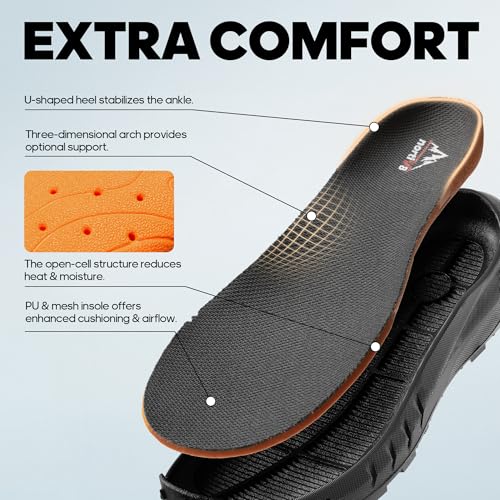 nortiv 8 men39s tactical hiking boot lightweight cushion sole boots for work all day side zipper motorcycle combat military boot arch support 8 inches terrascope