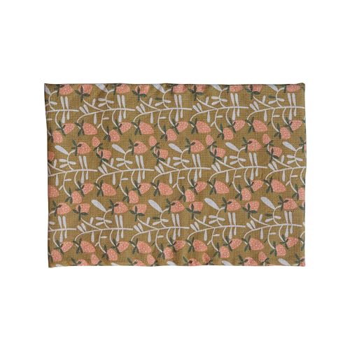 Creative Co-Op Strawberry Cotton Dish Drying Mat with Quilted Terry Cloth Insert, Multicolor