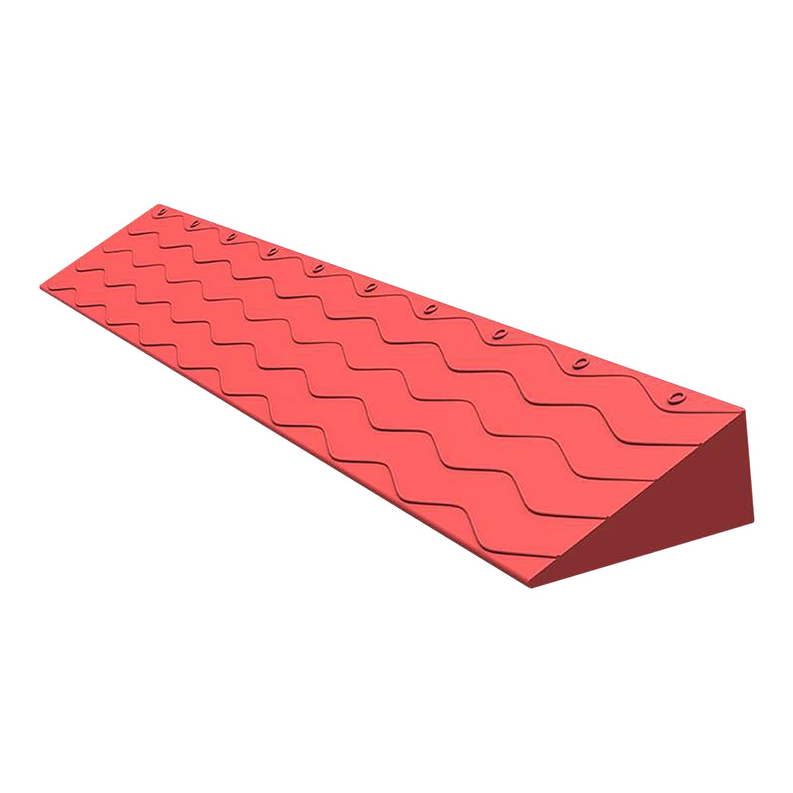 Rampa de Acceso Rampas de Plástico para Coche 1-10cm Alto, Rampa para Silla de Ruedas para Puertas, Escaleras, Escalones, Aceras y Scooters de Movilidad Rampas de Umbral(Red,Rise 6.5cm/2.6")