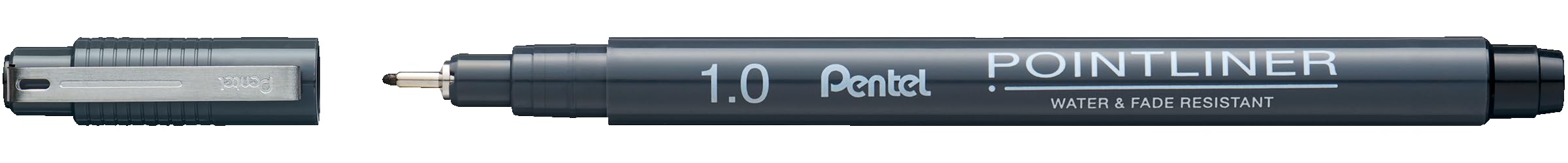 Pentel S20P Pointliner Fibre Tip Pen, Fineliner, 1.0mm Tip, Black ink (Single Pen)