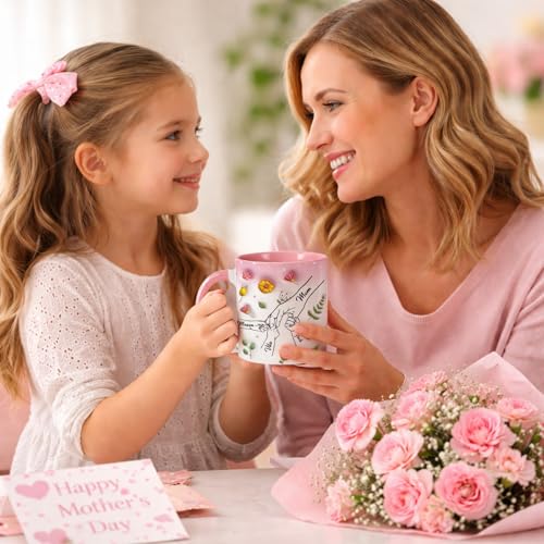 Taza de cerámica rosa personalizada para mamá 11 oz miniatura 7
