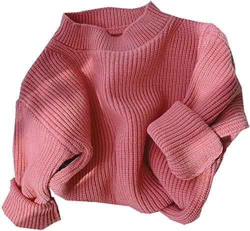 Newborn Toddler Baby Knitted Sweater Kids Boy Girl Fall Winter Warm Crewneck Pullover Tops Outfits Clothes (120CM,Red)