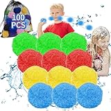 100 Pcs Reusable Water Balloons, Refillable Water Balls for Kids Outdoor Toys Games, Summer Toys Ball for Pool and Backyard Fun, Splash Balls for Beach Fun Games for Boys Girls