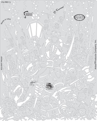 Stencil aerografo ARTOOL Piracy O Cursed by