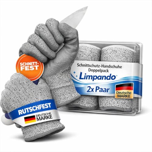 2x Paar (4Stk.) Arbeitsschutzhandschuhe Schnittschutzhandschuhe Gr M/9 (weitere Varianten Gr S/8 L/10 & XL/11 - Staffelpreise) Gartenhandschuh für Arbeit Garten und Küche Grifffest TÜV-geprüft