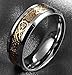 Tanyoyo Dragon Scale Dragon Pattern Beveled Edges Celtic Rings Jewelry Wedding Band for Men Golden (10)