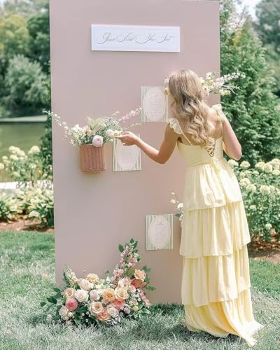 Tiered Chiffon Bridesmaid Dress Spaghetti Straps Prom Dresses with Slit A Line Formal Evening Gown with Ruffle2