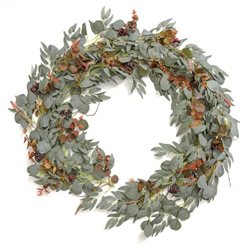 Ling's Moment Eucalyptus Flower Greenery Garland, Terracotta, 2pcs