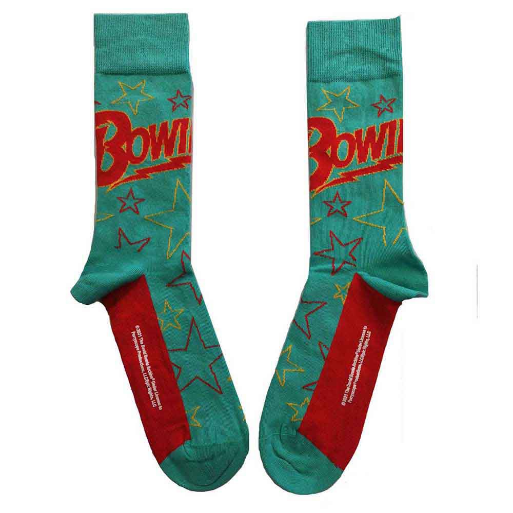 David Bowie Unisex Ankle Socks Stars Outline (Green) (UK Size 7 - 11) Official