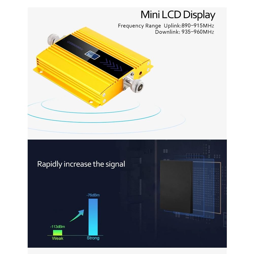 Amplificatore di Segnale per Telefoni Cellulari in Miniatura gsm 900 MHz Booster Ripetitore con Display LCD Ripetitore di Segnale 2G 3G 4G Spina UE