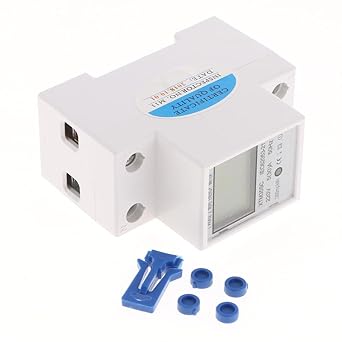 Moxic 220V Din-rail Energy Meter Din Rail KWH Watt Hour Meter LCD 1 Phase 5?30A