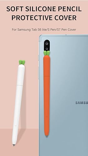 Miniatura 2 de LOVE MEI Funda para bolígrafo Galaxy Tab S6 Lite, diseño de zanahoria, funda protectora de silicona, antideslizante, agarre suave, accesorios