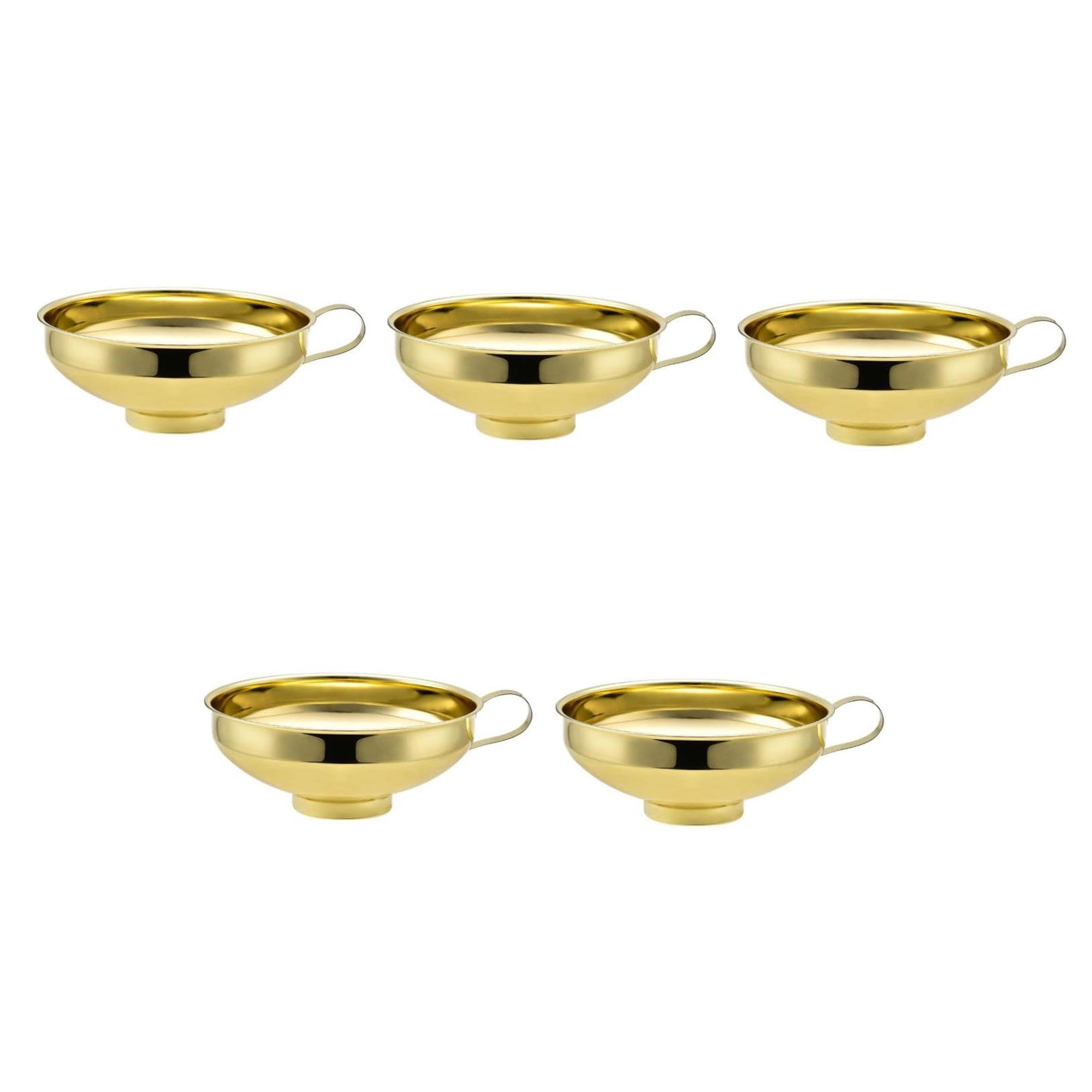 Zerodeko 5piezas Embudo De Acero Inoxidable De Boca Ancha Herramienta Multiusos Para Transferir Líquidos y Sólidos Resistente y Fácil De Limpiar Para Vino Jugo Cocina y Hogar