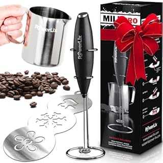 PowerLix Powerful Handheld Milk Frother With Stand Battery Operated Foam