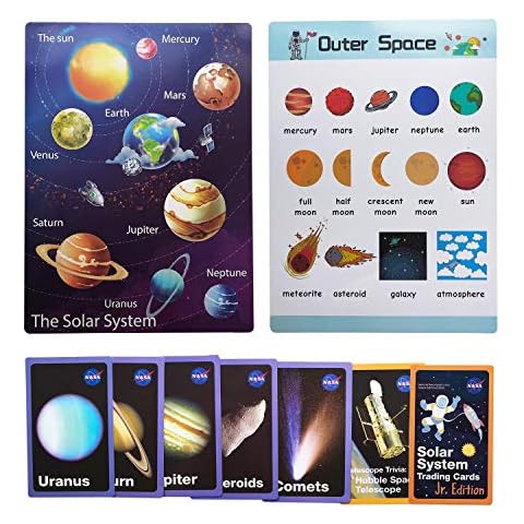 Richardy 17Pcs Flash Cards and 1Pcs Poster Space Solar System Star Kids Flash Cards&Poster Children Games Early Learning Toys Baby Card Cover